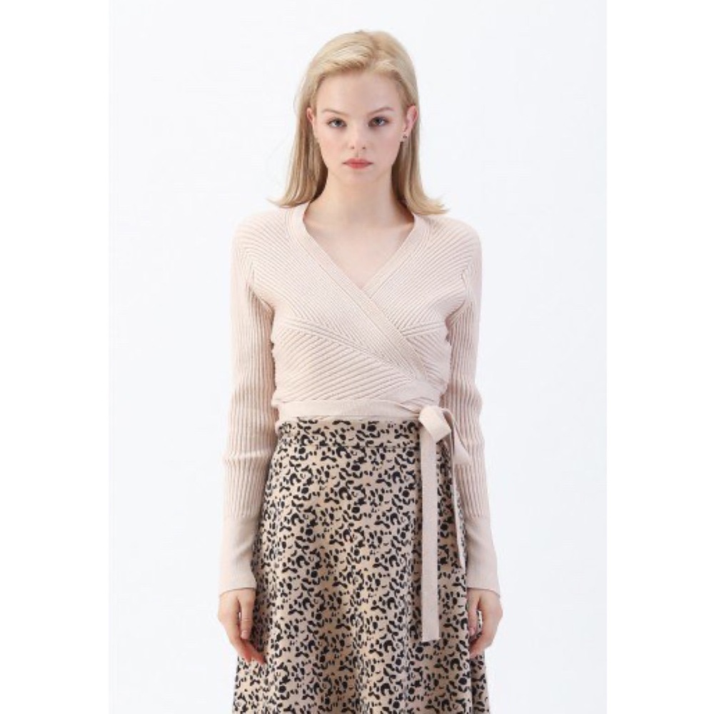 CHICWISH true colors knit wrap top✨S